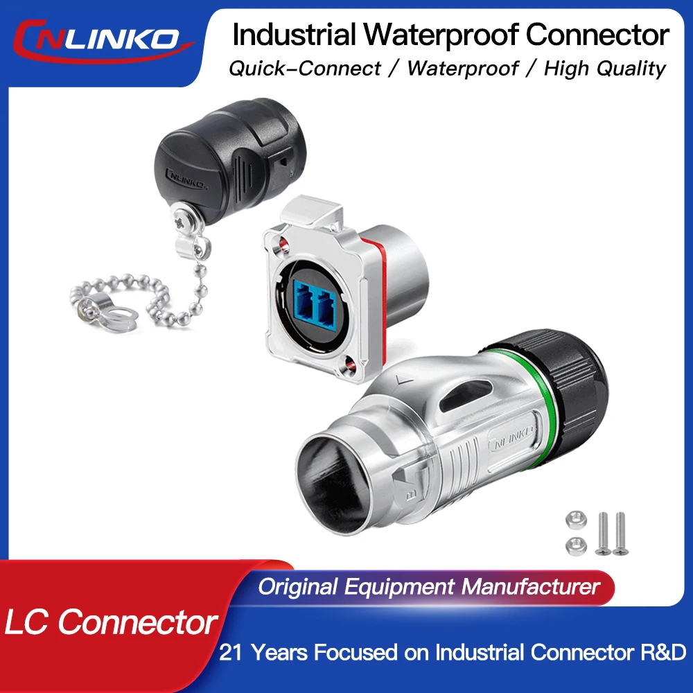 CNLINKO Langlebiger BD24 Zinklegierung Metall Wasserdichter Singlemode LC Glasfaser-Steckverbinder ohne Faser Hochleistungsfähig Image