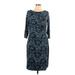 Talbots Casual Dress - Sheath: Blue Dresses - Women's Size Large