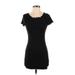 I. Joah Casual Dress - Party Scoop Neck Short sleeves: Black Solid Dresses - Women's Size Medium
