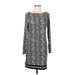 MICHAEL Michael Kors Casual Dress - Shift Boatneck 3/4 sleeves: Gray Color Block Dresses - Women's Size Medium