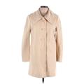 Anne Klein Wool Coat: Mid-Length Tan Print Jackets & Outerwear - Women's Size 10