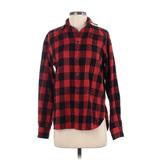Polo by Ralph Lauren Long Sleeve Button Down Shirt: Red Checkered/Gingham Tops - Women's Size 2