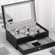 Boîtes de rangement de montres en cuir PU pour hommes et femmes vitrine de montre avec couvercle en