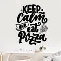 Autocollants muraux en vinyle avec citations de Keep Calm and Eat Pizza peintures murales pour