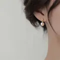 Boucles d'oreilles pendantes à clous de perles pour femmes goutte d'oreille document en argent