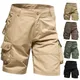 Short ample grande taille pour hommes salopette multi-poches en coton confortable Nickel