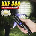 Lampe de poche tactique Ultra puissante à LED XHP360 2024 et 18650 Rechargeable par USB haute
