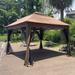 Abrahams Outdoor Gazebo Canopy w/ Removable Zipper Netting,2-Tier Soft Top Event Tent w/ 4 Sandbags | Wayfair KK-MX-24030704