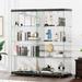 Pengmao 4-Shelf Glass Cabinet, Curio Display Cabinet 2 Doors, 31.5 Inch Style Floor Standing Bookshelf | 14.2 H x 66.3 W in | Wayfair LZP-BLG-123