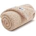 ToccoLeggero Premium Fleece Dog Blanket Soft Pet Sherpa Calming Blankets Throw For Dog Puppy Cat, Beige Medium (31X41) | 41" L x 31" W | Wayfair