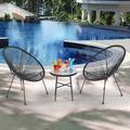 George Oliver 3Pcs Outdoor Acapulco Chair Patio Bistro Set | Wayfair 4BD6D7F1F631447CAC87AD612A3F3AA6