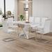 Ivy Bronx Dining Table Glass in White | Wayfair 87467347B89C42E4B9ED5B8233AE1EE9