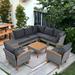 Winston Porter Ryelynn 7 - Person Outdoor Seating Group w/ Cushions Wood in Brown/Gray | Wayfair 9A4F7D59ABB3470D8A792055785ACCFC