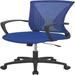 Inbox Zero Home Office Chair Mid Back Pc Swivel Lumbar Support Adjustable Desk Task Computer Ergonomic Comfortable Mesh Chair w/ Armrest (blue) | Wayfair