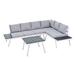 George Oliver 5-Piece Aluminum Outdoor Patio Furniture Set, Modern Garden Sectional Sofa Set w/ End Tables, Coffee Table & Furniture Clips | Wayfair