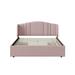 Ivy Bronx Upholstered Platform Bed w/ Wingback Headboard & 4 Drawers, Wood in Pink | Wayfair FF3D49966F2745B39CD63A360DD71669