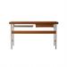 Hokku Designs Quitan Rectangle Writing Desk, Stainless Steel in Brown/Gray | 30.71 H x 47.24 W x 23.23 D in | Wayfair