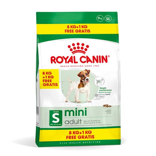 9kg Mini Adult Royal Canin Size Hundefutter Trocken - 1kg gratis!