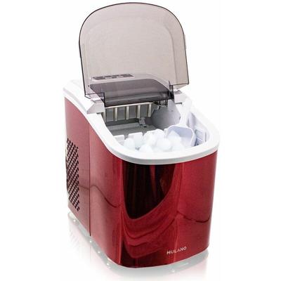 Mulano Eiswürfelmaschine Edelstahl Eiswürfelbereiter Eiswürfel Ice Maker Eis Maschine Icemaker (Rot) Image