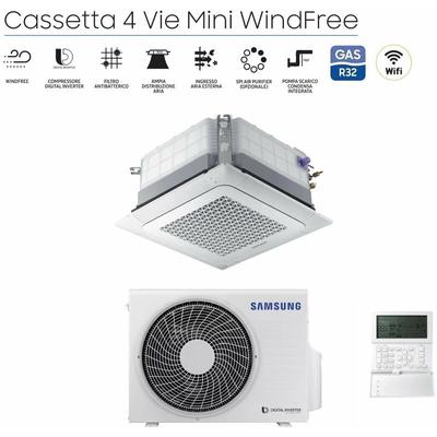 Samsung - Inverter-Klimaanlage Cassette 4-Way Mini Windfree 12000 btu R-32 AC035RNNDKG mit Panel