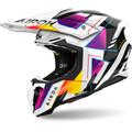 Airoh Twist 3 Rainbow Motocross Helm, schwarz-weiss-pink, Größe XS