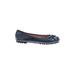 Pretty Ballerinas Flats: Blue Solid Shoes - Women's Size 37 - Round Toe