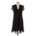 JBS Casual Dress - Mini V-Neck Short sleeves: Black Dresses - Women's Size 10