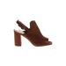 Banana Republic Heels: Slingback Chunky Heel Bohemian Brown Solid Shoes - Women's Size 10 - Peep Toe