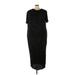 Shein Casual Dress - Midi Crew Neck Short sleeves: Black Print Dresses - New - Women's Size 4X