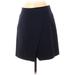 J.Crew Casual Skirt: Blue Solid Bottoms - Women's Size 4