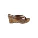 Style&Co Wedges: Brown Solid Shoes - Women's Size 7 1/2 - Open Toe