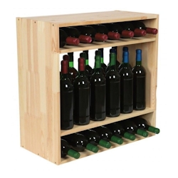 PROREGAL Modulares Weinregal VINCELLAR MOD | HxBxT 60x60x30cm | Standflaschen Modul für 32 Flaschen | Massives Kiefernholz | Natur | Flaschenregal Image