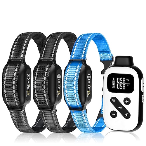 Hundetraining Anti-Bellen Halsband Schockhalsband Anti-Bark-Gerät Clicker Schockhalsband für Hunde mit Fernbedienung Hund Multi-Funktional Elektrisch Hunde Katzen Haustiere Wasserdicht Trainer Anti Image