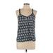 Jessica Simpson Sleeveless Blouse: Blue Print Tops - Women's Size Large