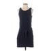 Theory Casual Dress - Sheath Scoop Neck Sleeveless: Blue Print Dresses - Women's Size Small