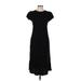 J.Crew Casual Dress - Midi Crew Neck Short sleeves: Black Solid Dresses - Women's Size 8