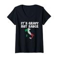 Damen It's Gravy Not Sauce Lustige Italienische Lebensmittel Italien Flagge Frauen T-Shirt mit V-Ausschnitt