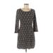 Boden Casual Dress - Mini Scoop Neck 3/4 sleeves: Black Dresses - Women's Size 8