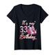 Damen Womens Chapter 33 It's My 33rd Birthday 33 Year Old Party T-Shirt mit V-Ausschnitt