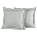 2 taies d'oreiller satin de coton-tencel 200 fils Gris Cendré 65x65 cm