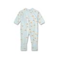 Sanetta Jungen-Overall Blau| Praktischer und bequemer Strampler aus Bio-Baumwolle für Jungen. Babystrampler mit Vario-Füßchen |Baby Overall