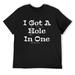 Mens Shirt Funny Golfing Golf Golfer Beer I Got A Hole In One Lost Ball Raglan Baseball Tee Black 3X-Large