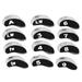 12 PCS Golf Club Head Covers Golf Iron Pole Number Cover Club Protective Head Cover Black White