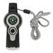 7 in 1 Emergency Survival Whistle LED Light Thermometer Compass Multi Function Whistle for Hiking Climbing Gray White