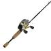 Zebco 33 Gold Max Spincast Reel and Fishing Rod Combo 6-Foot 6-Inch 2-Piece Fiberglass Rod with Cork Handle QuickSet Anti-Reverse Fishing Reel Silver/Gold