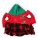 Christmas Dog Cat Dress Warm and Light Checkered Net Autumn and Winter Pet ClothesM