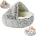 Cozy Cocoon pet bed olvys dog bed cozy cocoon pet bed for dogs olvys cozy cocoon dog bed winter pet plush bed (Grey long plush 40*40cm)