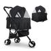 Pet Dog Bike 3-in-1 Detachable Pet Trailer with Storage Basket for Storing Food 3 Wheel Dog Stroller with Sturdy Structure and Mesh Barrier Use in Indoor Outdoor Travel Hiking 13 x 22 x 39 in Black