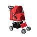 Dog Stroller Lightweight Folding Double Pet Carrier for All Breed Dogs Sturdy 4 Wheels Jogging Dog Travel Carriage with Storage Basket for Storing Food Snacks Use in Outdoor â€Ž32 x 15.25 x 8 in Red