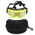 Large Dog Sunglasses UV Protection Windproof Dustproof Eyes Protection Dog Goggles with Adjustable Strap Red Lens Yellow Frame